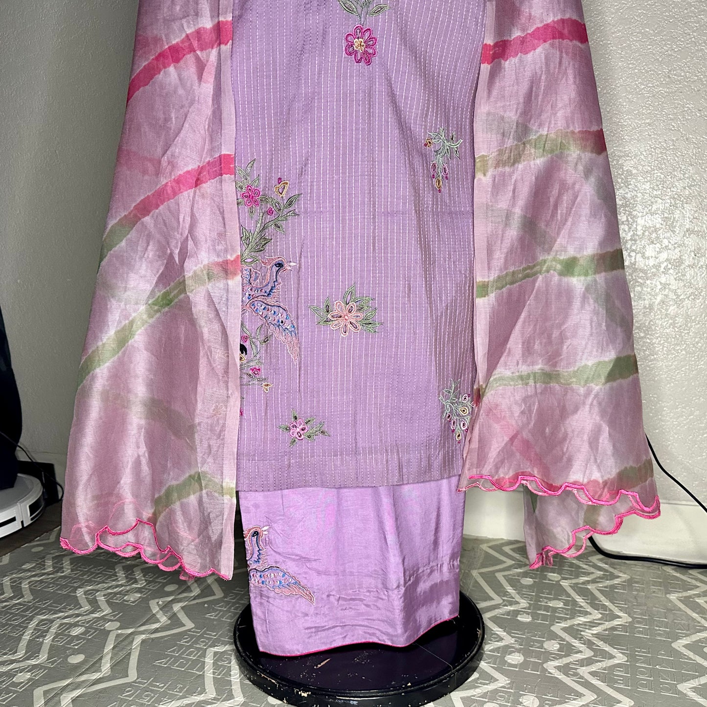 Mauve/Purple Pure cotton fully lined Semi formal/Party wear Stitched Suit