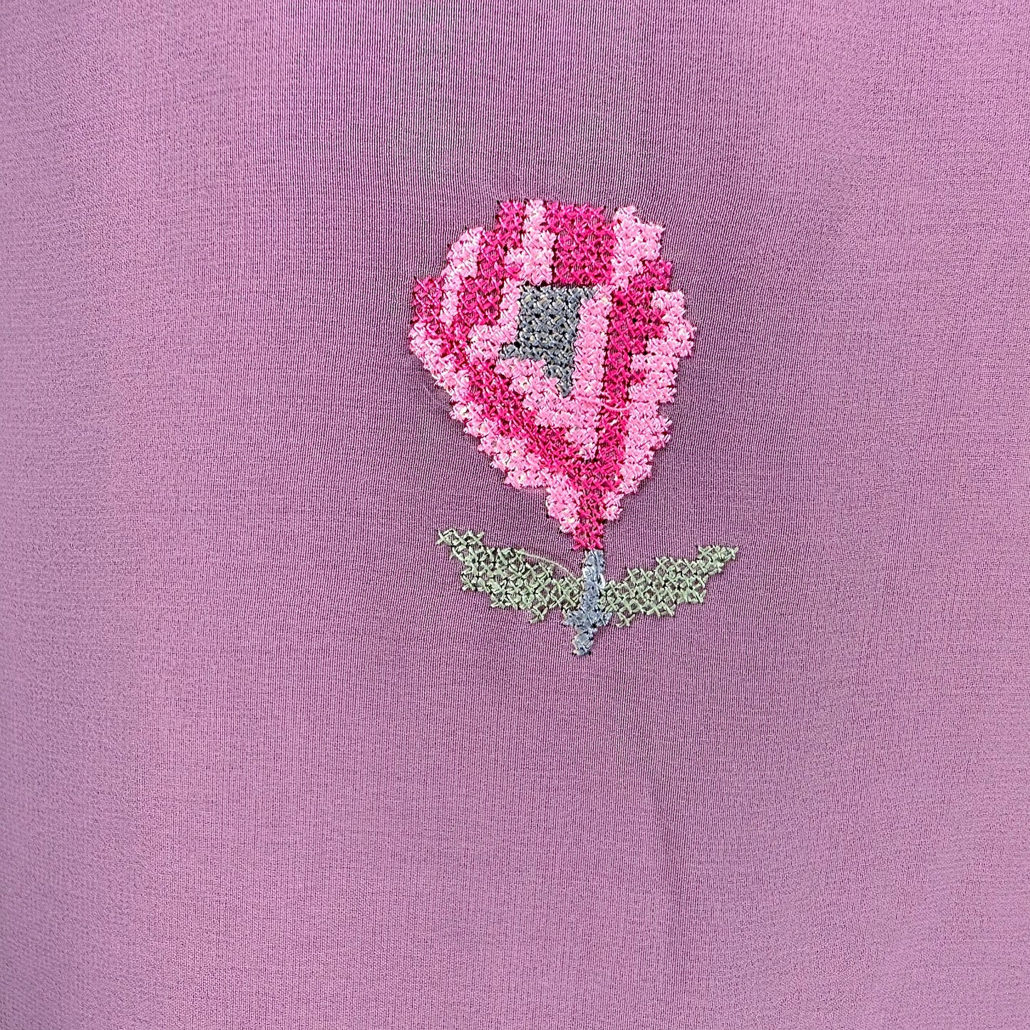 lilac Georgette front and back cross stitch embroidered cotton lined stitched Casual/Semi formal Kurta