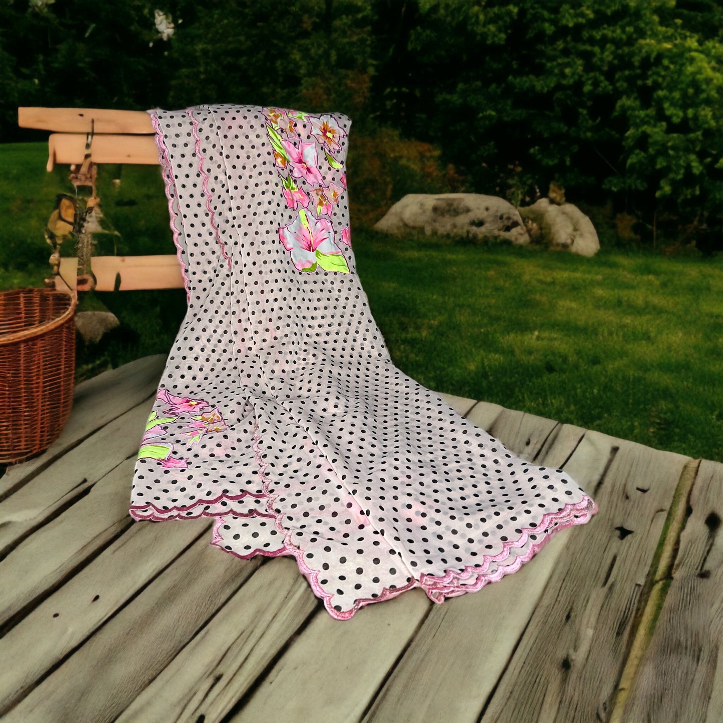 Pure Georgette Polka dots Baby Pink pure Georgette Dupatta